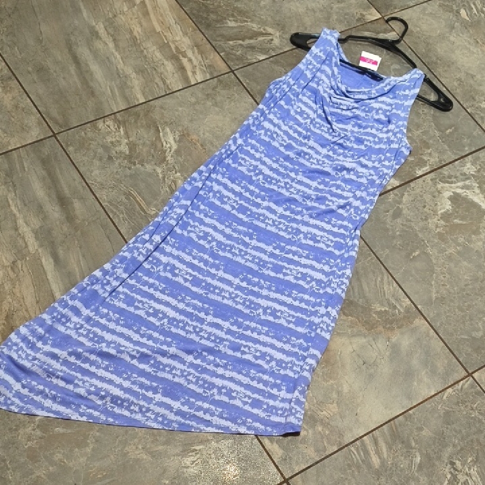 Fresh Produce Blue and White High Low Dress